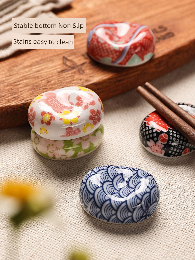 Japanese-Style Chopsticks Shelf Ceramic Chopsticks Pillow Exquisite and Creative Chopstick Holder Household Dining Table Public Chopsticks Chopstick Holder Cute Ornaments