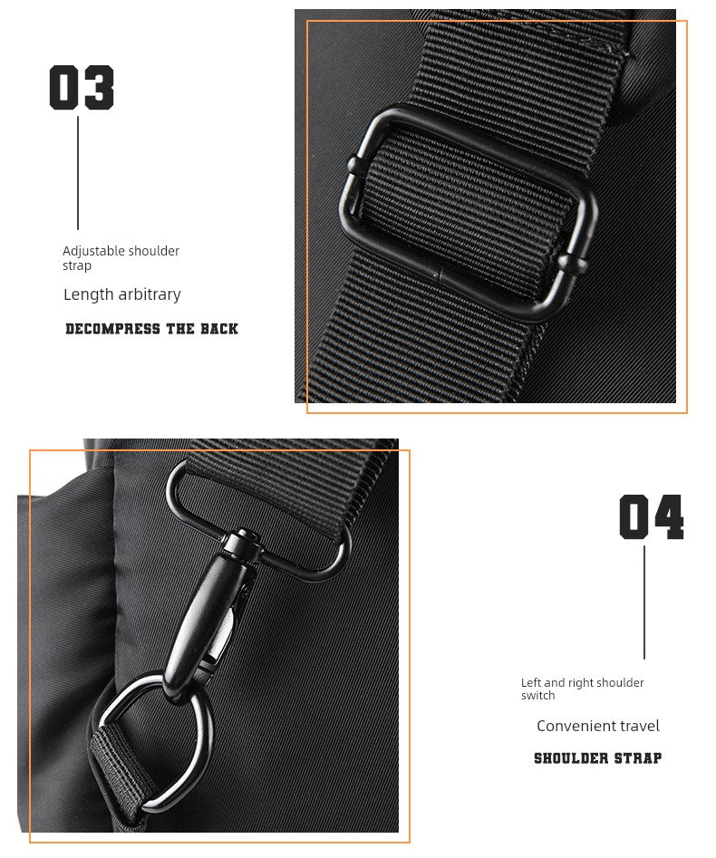 New Chest Bag Men's Casual Sports Backpack Fashion Trendy Multi-Functional Satchel Men's and Women's Neutral Trendy Small Backpack Tide