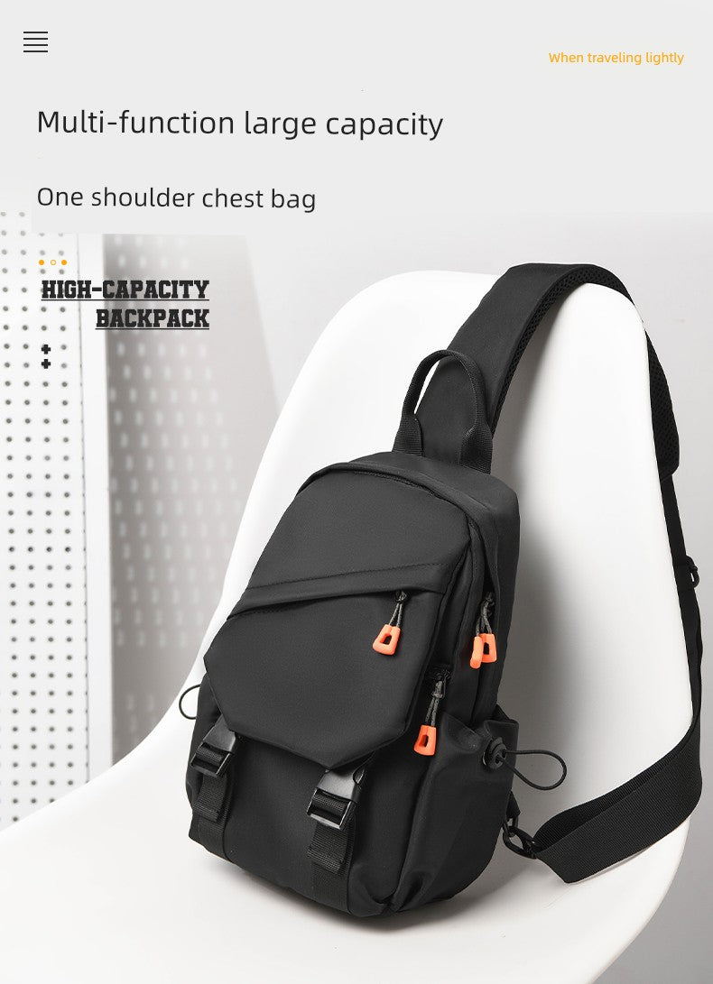 New Chest Bag Men's Casual Sports Backpack Fashion Trendy Multi-Functional Satchel Men's and Women's Neutral Trendy Small Backpack Tide