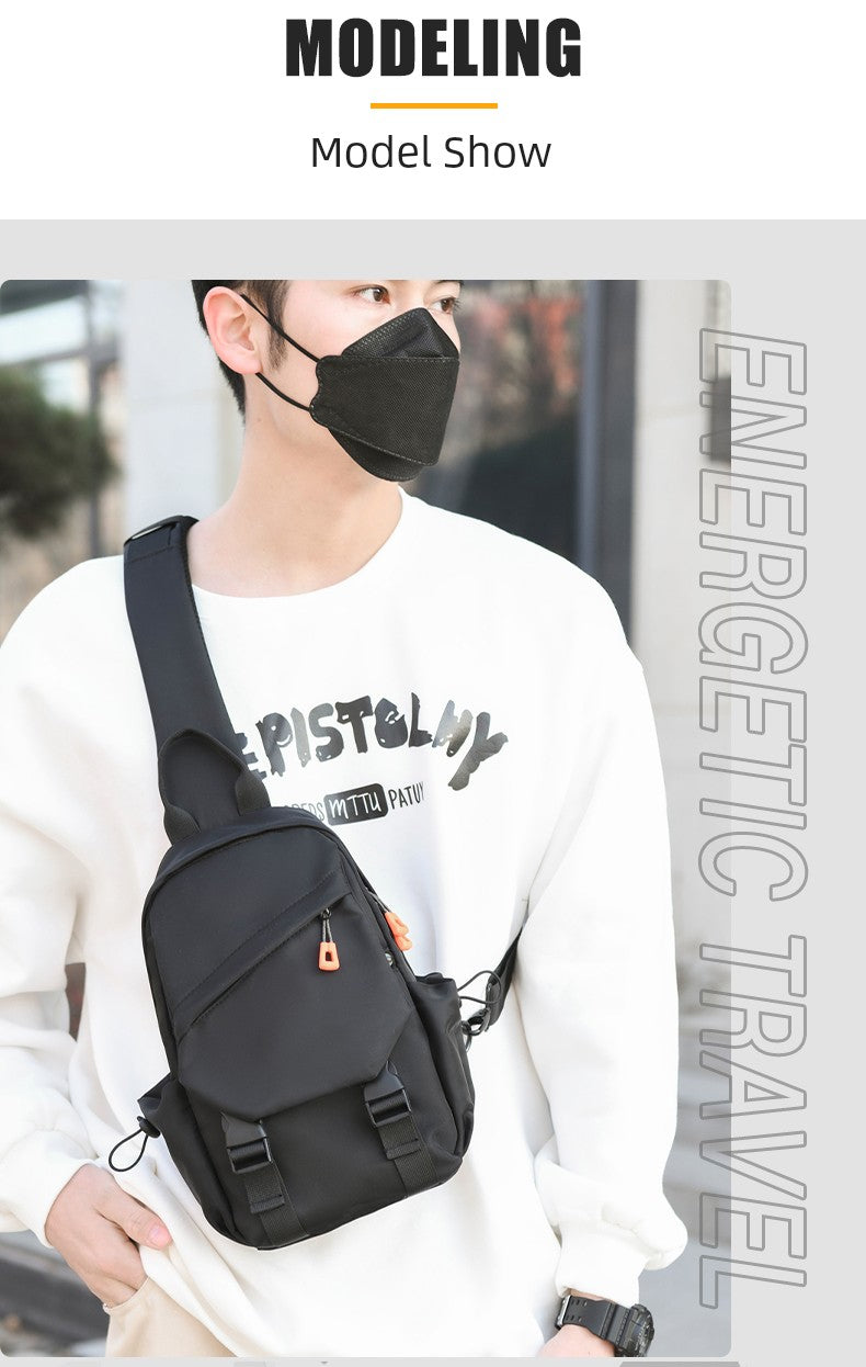 New Chest Bag Men's Casual Sports Backpack Fashion Trendy Multi-Functional Satchel Men's and Women's Neutral Trendy Small Backpack Tide