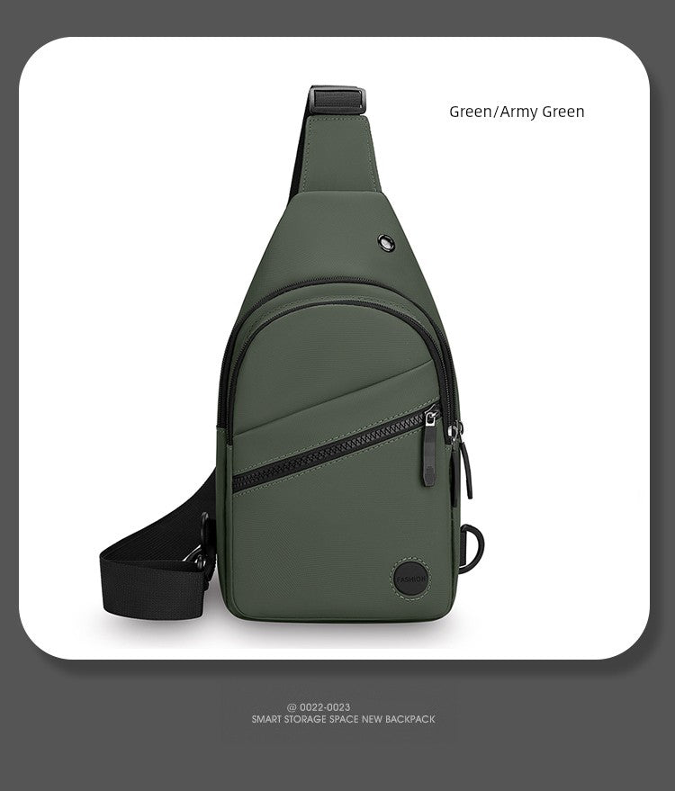 Men Casual Canvas Shoulder Black Chest Pack