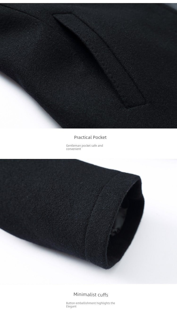 Romon Woolen Jacket Men's Spring and Autumn Lapel Business Casual Wool Jacket Clothing for Middle-Aged Dad Thin Jacket