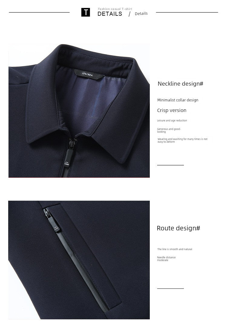 Romon Woolen Jacket Men's Spring and Autumn Lapel Business Casual Wool Jacket Clothing for Middle-Aged Dad Thin Jacket