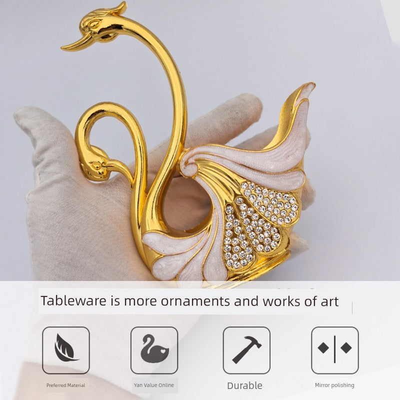 Swan Metal Coffee Spoon Combination Suit Decoration Tableware
