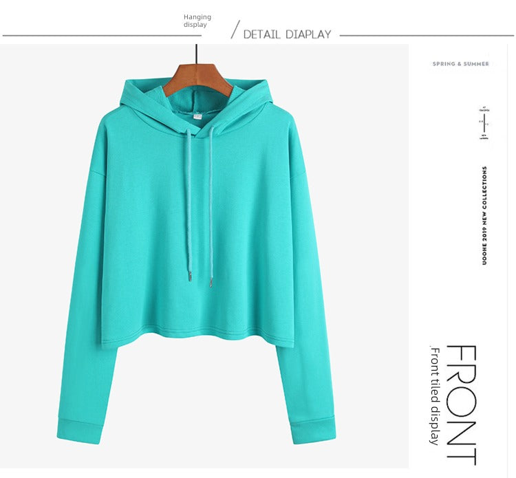 Loose Sweater Fall High Waist Hooded White