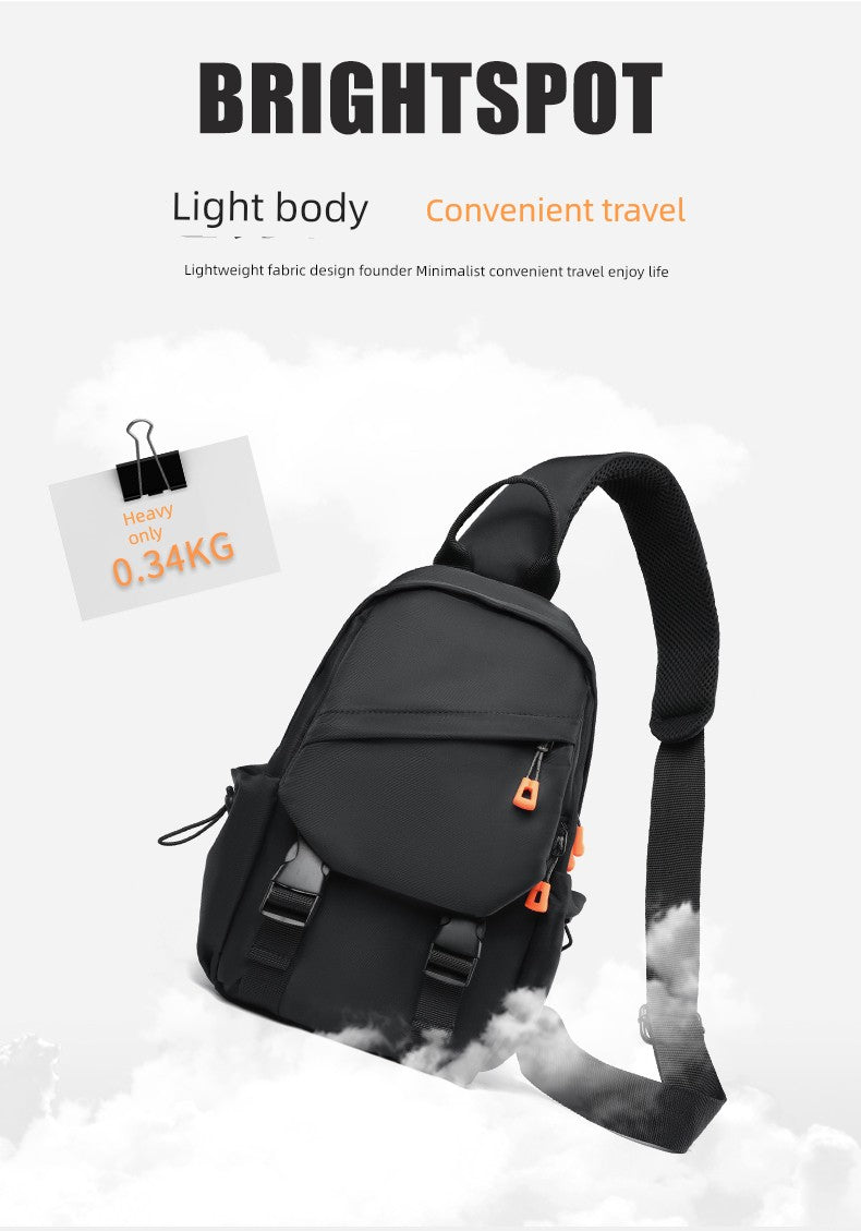New Chest Bag Men's Casual Sports Backpack Fashion Trendy Multi-Functional Satchel Men's and Women's Neutral Trendy Small Backpack Tide