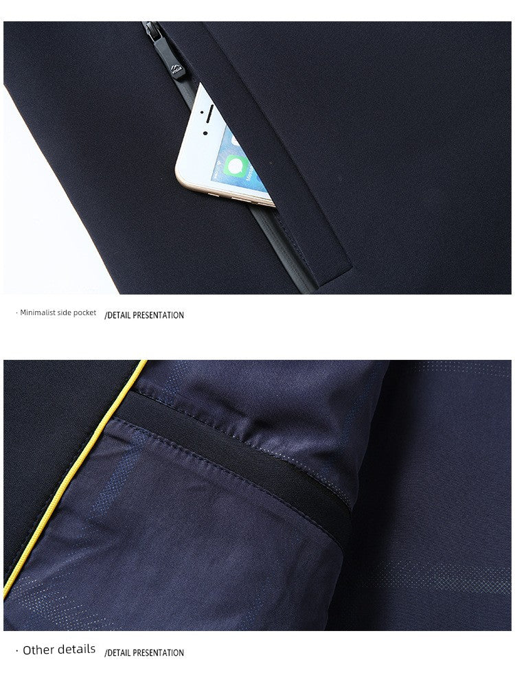 Romon Woolen Jacket Men's Spring and Autumn Lapel Business Casual Wool Jacket Clothing for Middle-Aged Dad Thin Jacket