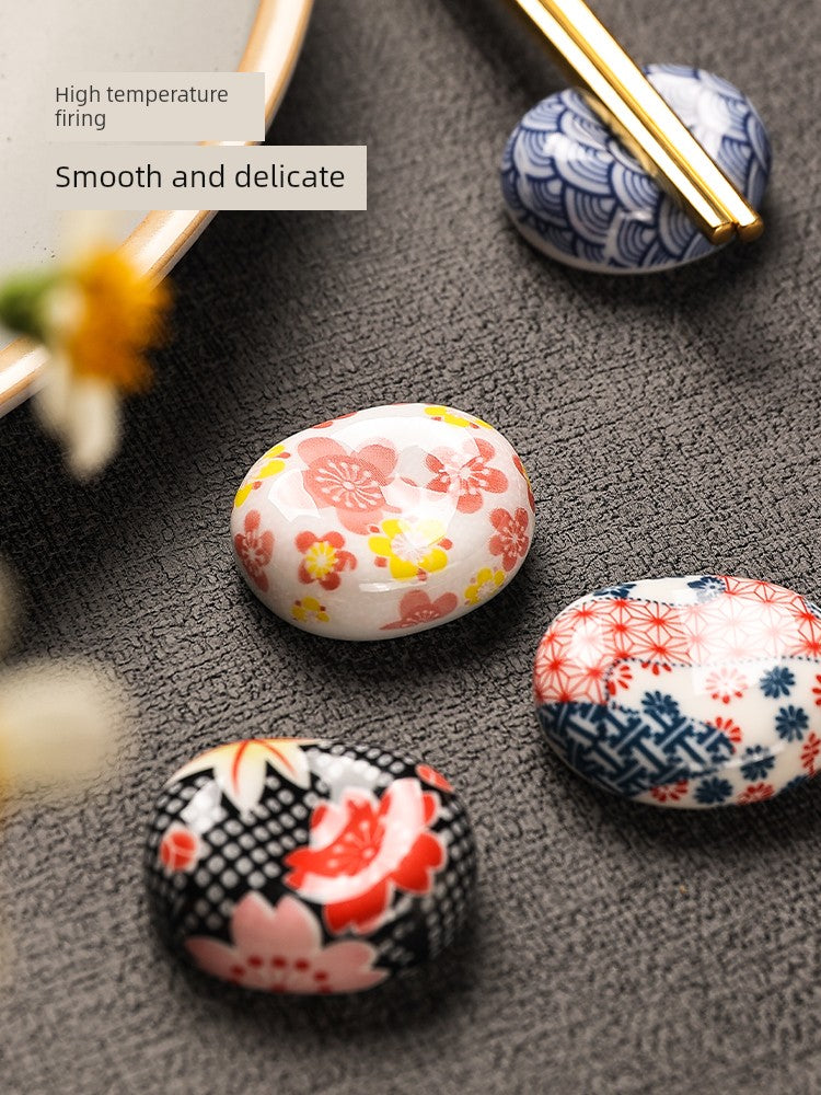 Japanese-Style Chopsticks Shelf Ceramic Chopsticks Pillow Exquisite and Creative Chopstick Holder Household Dining Table Public Chopsticks Chopstick Holder Cute Ornaments