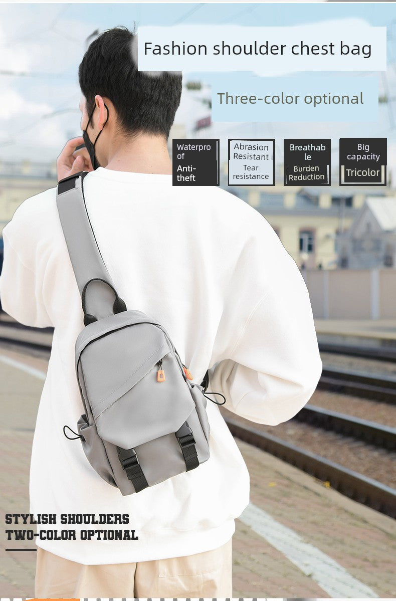 New Chest Bag Men's Casual Sports Backpack Fashion Trendy Multi-Functional Satchel Men's and Women's Neutral Trendy Small Backpack Tide