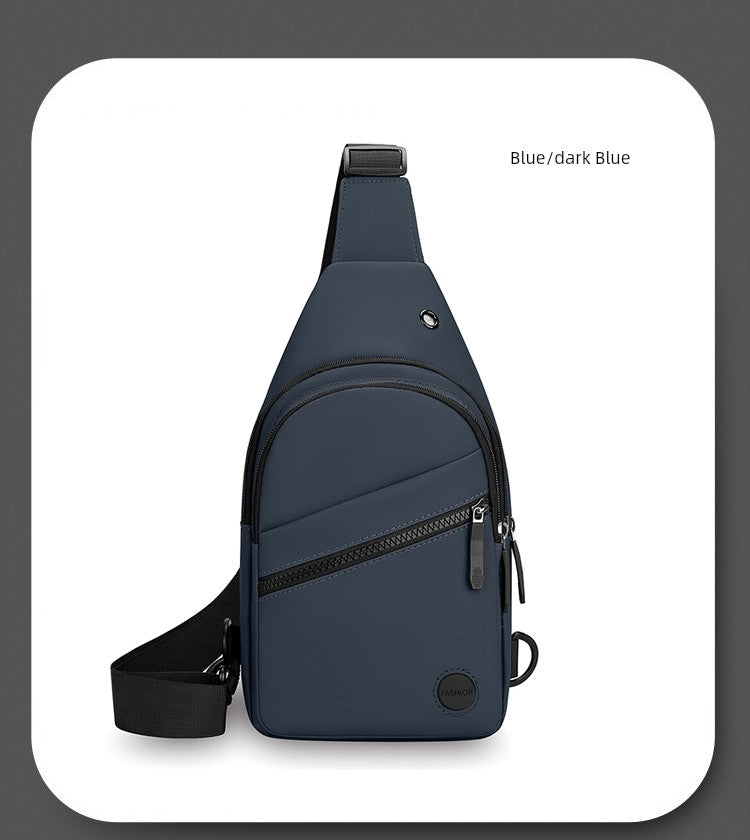 Men Casual Canvas Shoulder Black Chest Pack