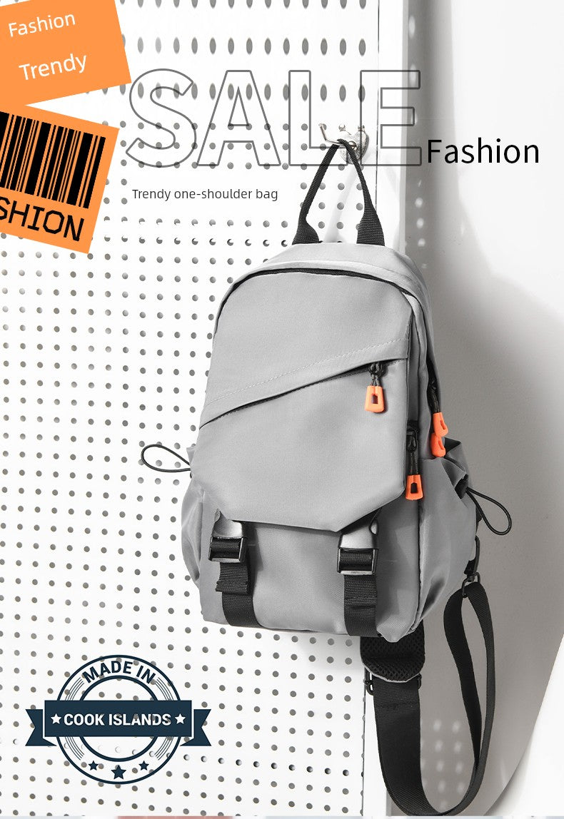 New Chest Bag Men's Casual Sports Backpack Fashion Trendy Multi-Functional Satchel Men's and Women's Neutral Trendy Small Backpack Tide