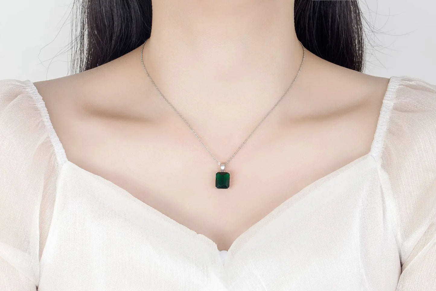 925 Sterling Silver Elegant Jewelry Sets Ring Earrings Necklace For Women Rectangle Geometry Zircon Wedding Accessories