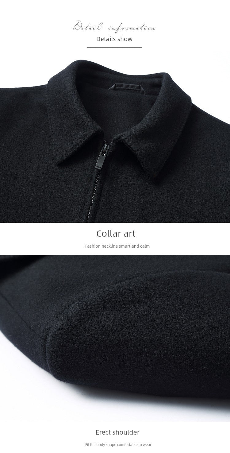 Romon Woolen Jacket Men's Spring and Autumn Lapel Business Casual Wool Jacket Clothing for Middle-Aged Dad Thin Jacket