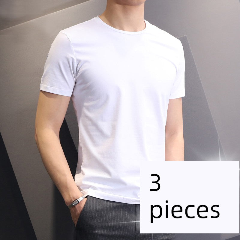 Modal 3 Pack Pure Color Spring and Summer Short Sleeves T-Shirt
