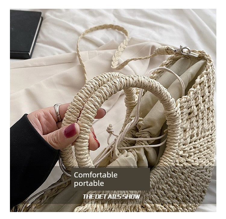Retro Large Capacity Unique One-Shoulder Straw Bag