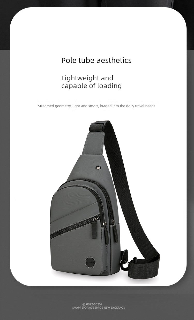 Men Casual Canvas Shoulder Black Chest Pack