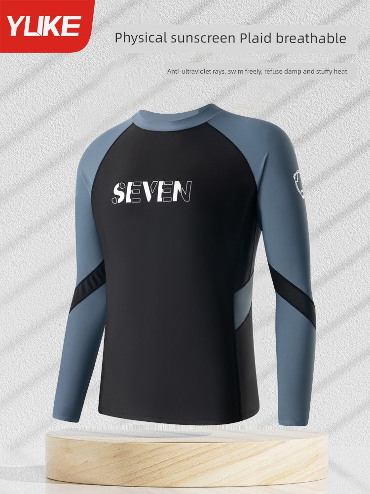 Long Sleeves Sun Protection Quick-Drying Diving Surfing Suit Men's Swimsuit