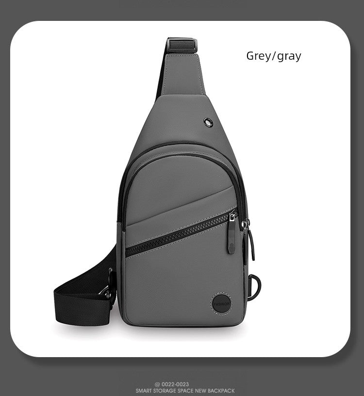 Men Casual Canvas Shoulder Black Chest Pack
