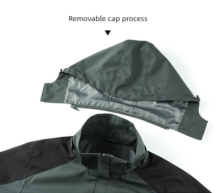 Outdoor Shell Jacket Men's Autumn Fashion Brand plus Size Army Green Outwear Single Layer Color Matching Windproof Women's Mountaineering Clothing