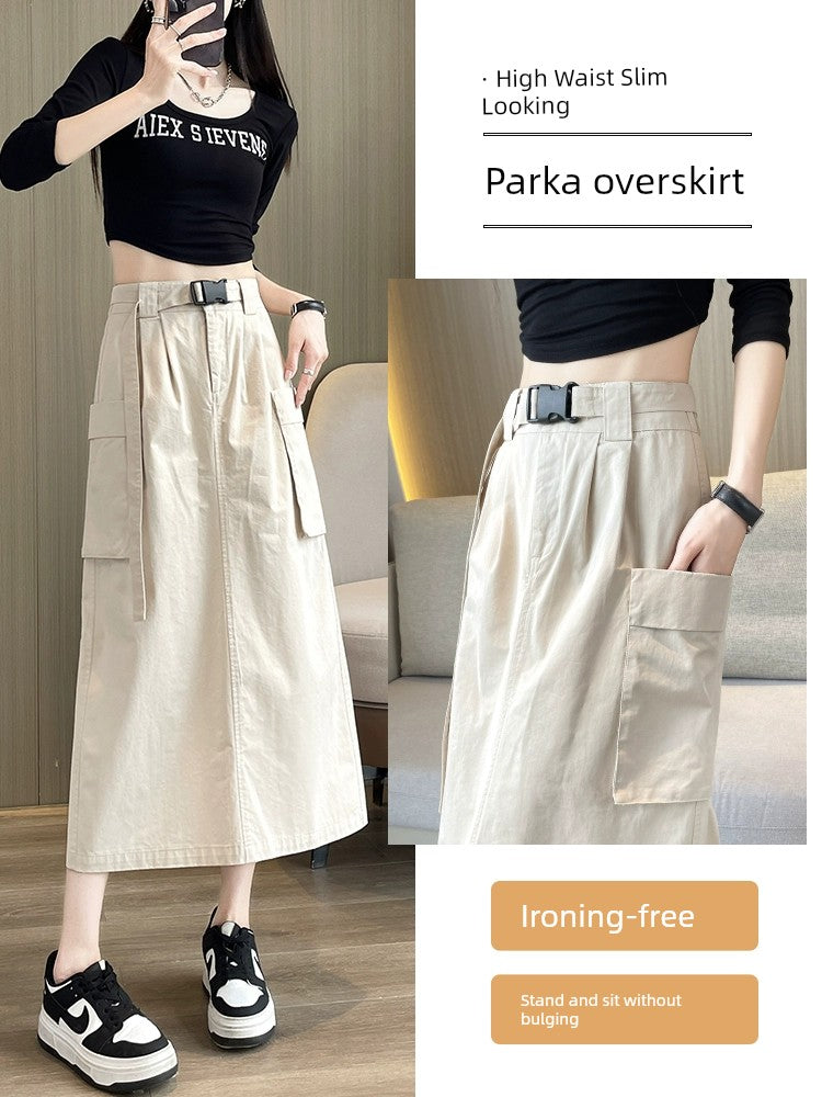 La Chabell Spring and Autumn Split Mid Length Long Length Skirt