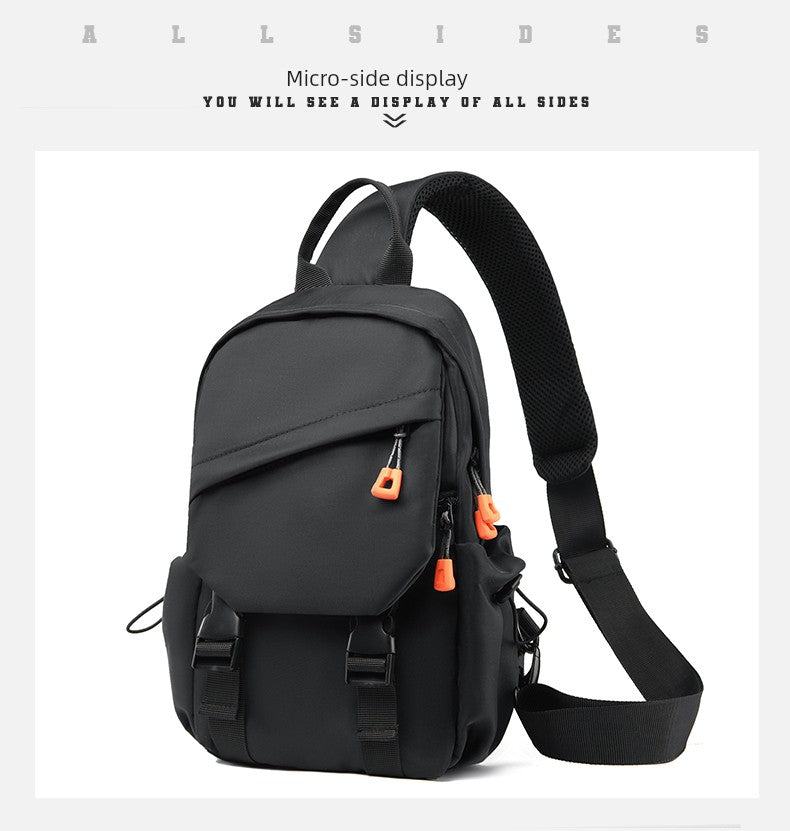 New Chest Bag Men's Casual Sports Backpack Fashion Trendy Multi-Functional Satchel Men's and Women's Neutral Trendy Small Backpack Tide