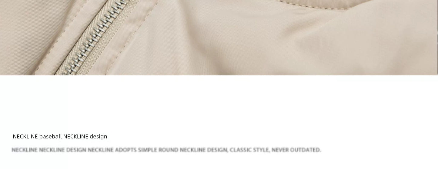 Mr. WH Japanese Style Pure Color Baseball Collar Men's and Women's Spring and Autumn New Arrival Easiest for Match Loose Couple Pilot Outwear