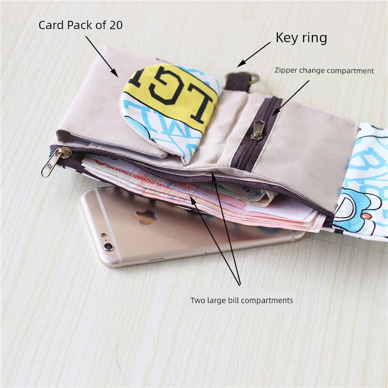 Cute Wallet Foldable Coin Purse Small Bag Male and Female Students Ins Small Portable Wallet Card Bag Integrated