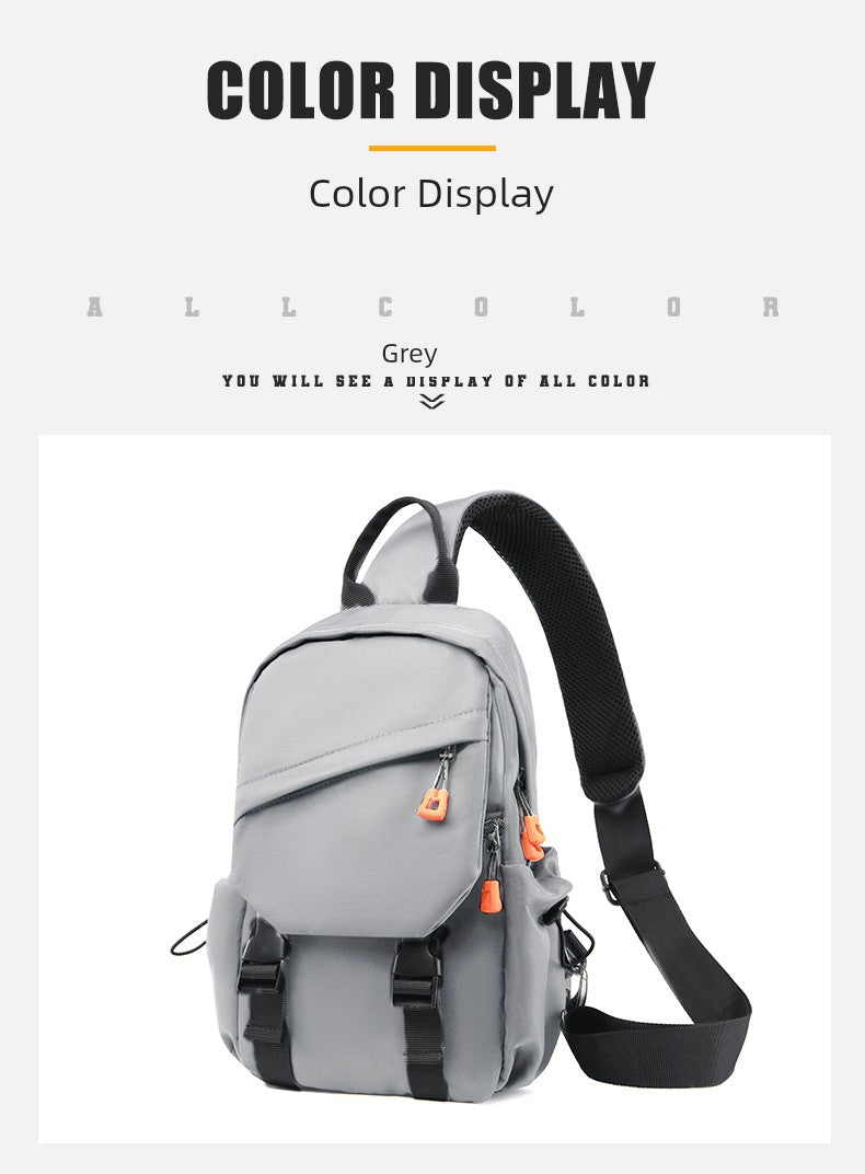 New Chest Bag Men's Casual Sports Backpack Fashion Trendy Multi-Functional Satchel Men's and Women's Neutral Trendy Small Backpack Tide