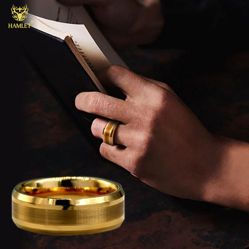 Light Luxury Single Men's Tungsten Gold Ring