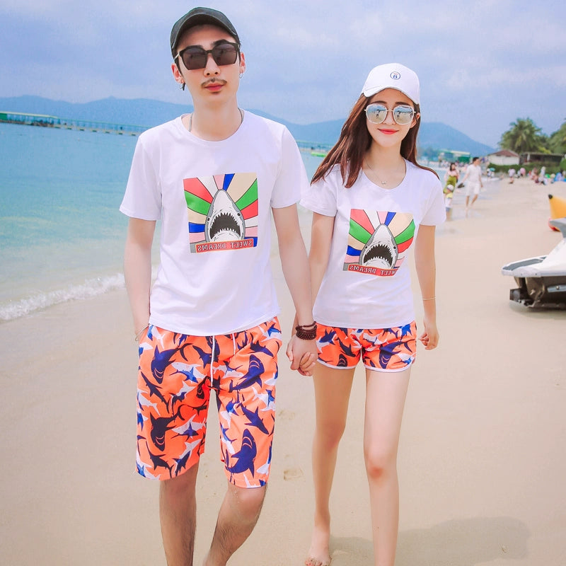 Knee Length plus Size Seaside Vacation Couple Wear Beach Pants