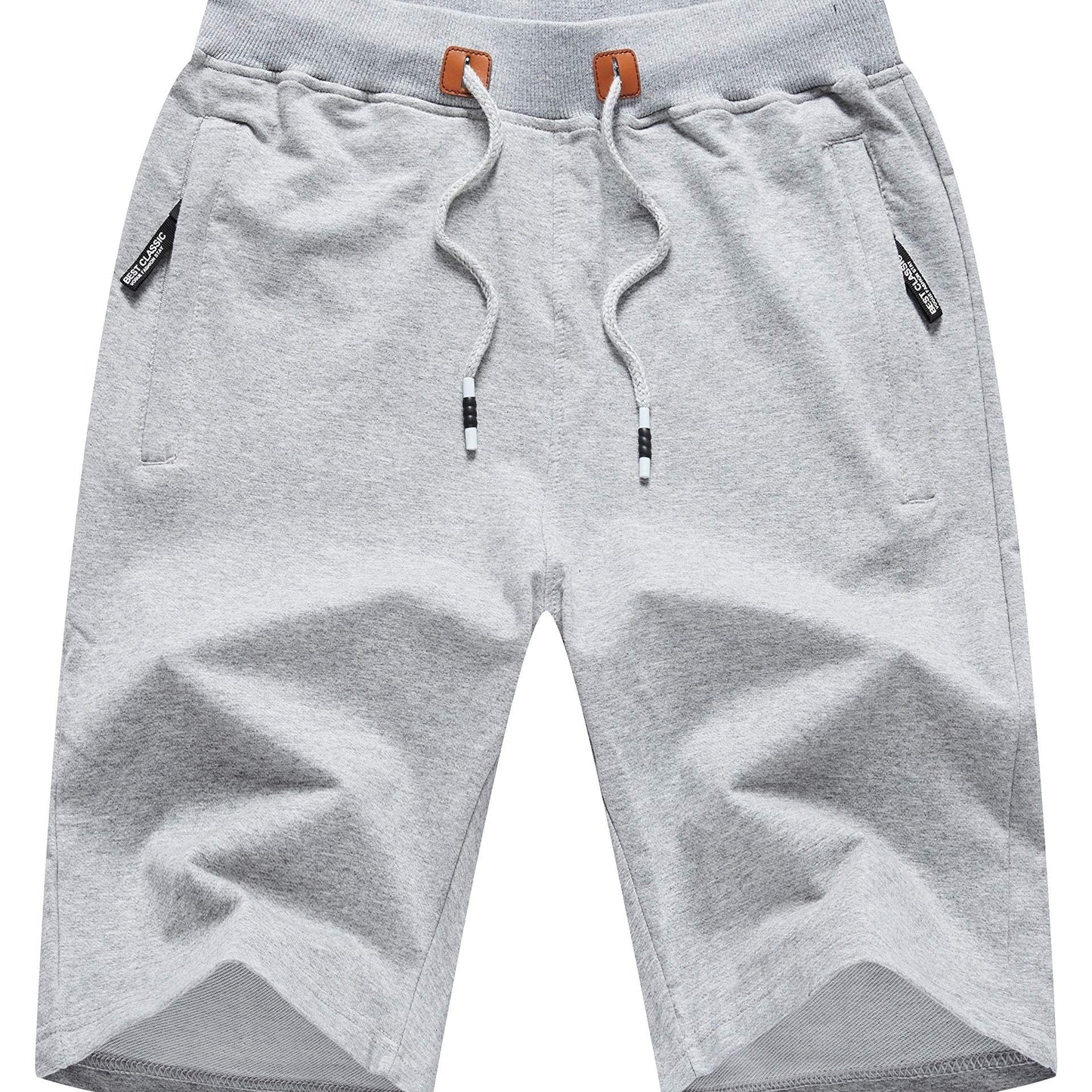 Men's Shorts Casual Classic Fit Stylish Drawstring Elastic Waist Summer Beach Shorts With Zipper Pockets Workout Sport Shorts