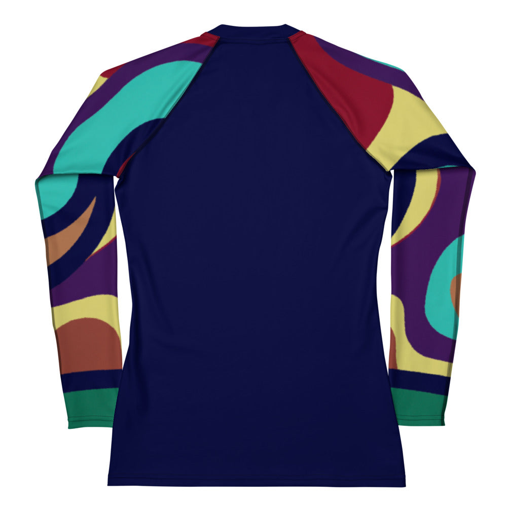 Color Printed Women's Rash Guard