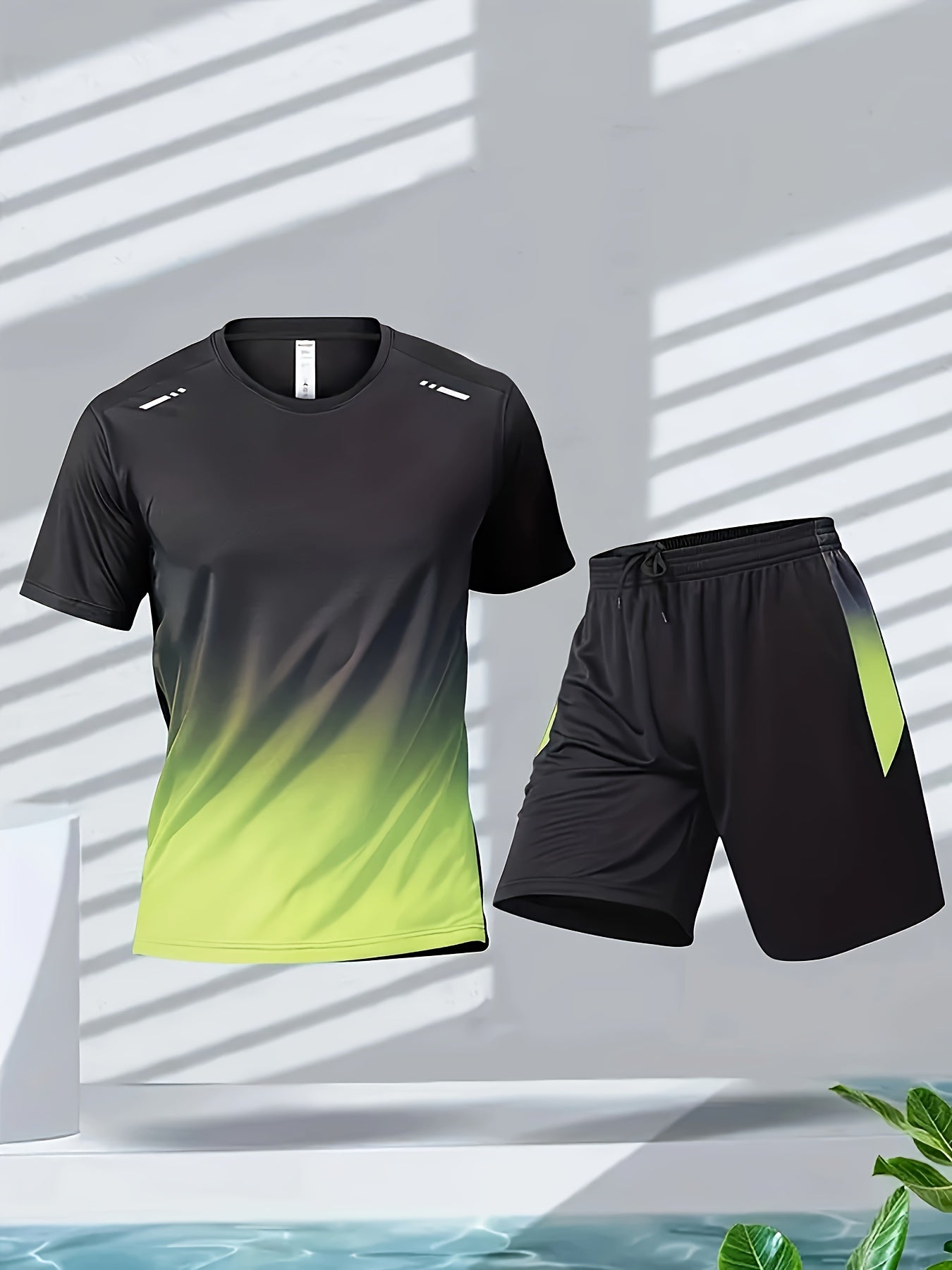 Six Piece Sports Suit Men's Running And Fitness Clothes Breathable Short Sleeved Ice Silky T-shirt Quick Drying Clothes Basketball Equipment Vest Summer Sports Gym Yoga Daily Wear Holiday Gifts