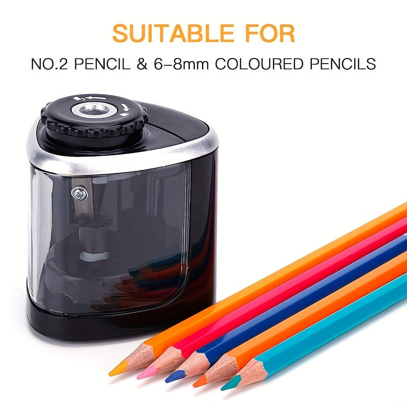 1pc Fast Sharpening Electric Pencil Sharpener-Portable & Safe Design-Efficient for 6-8mm Pencils-Perfect for Students & Office
