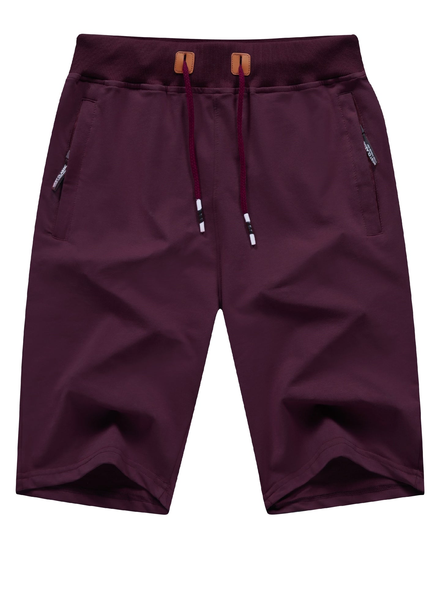 Men's Shorts Casual Classic Fit Stylish Drawstring Elastic Waist Summer Beach Shorts With Zipper Pockets Workout Sport Shorts