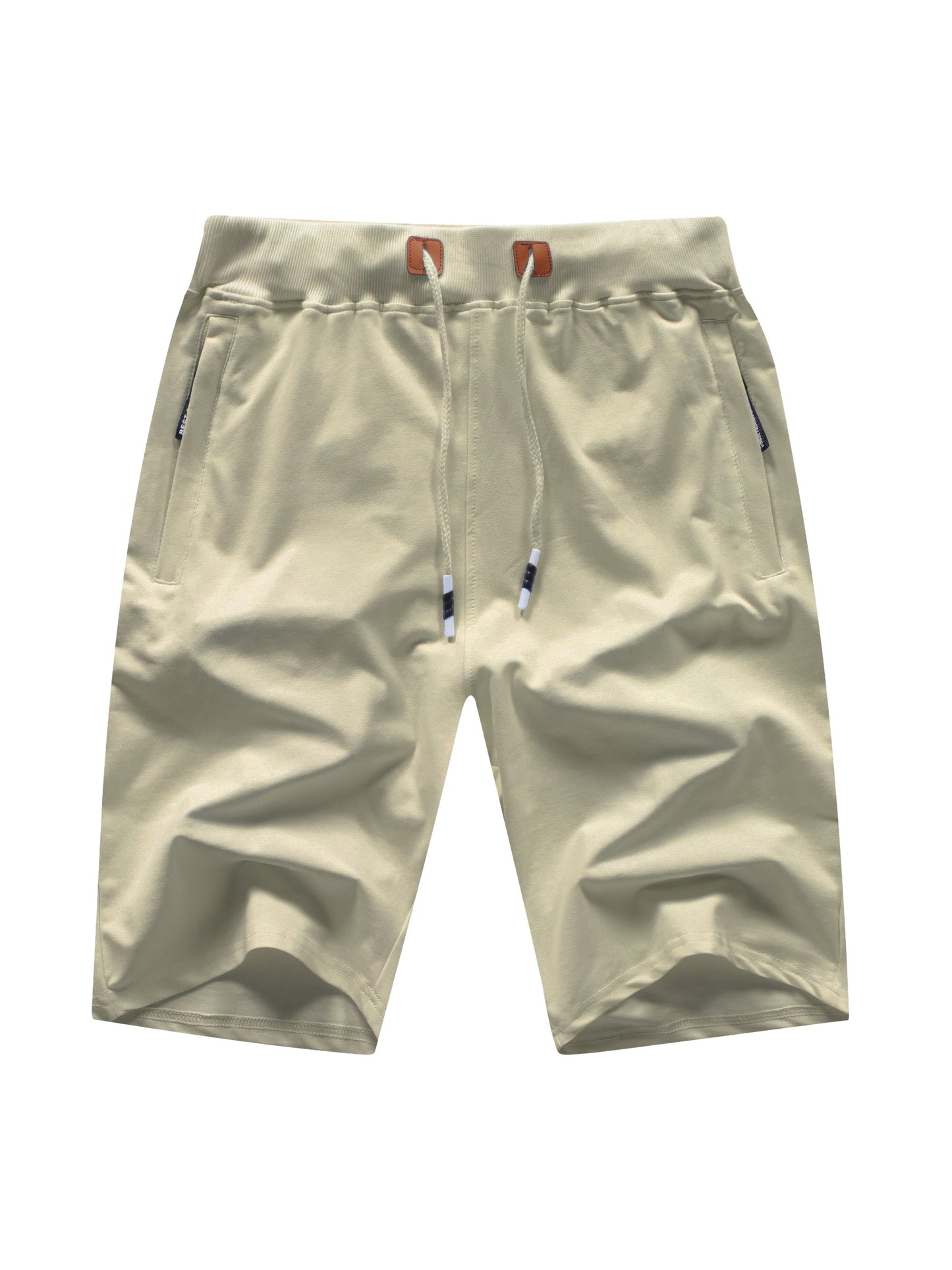 Men's Shorts Casual Classic Fit Stylish Drawstring Elastic Waist Summer Beach Shorts With Zipper Pockets Workout Sport Shorts