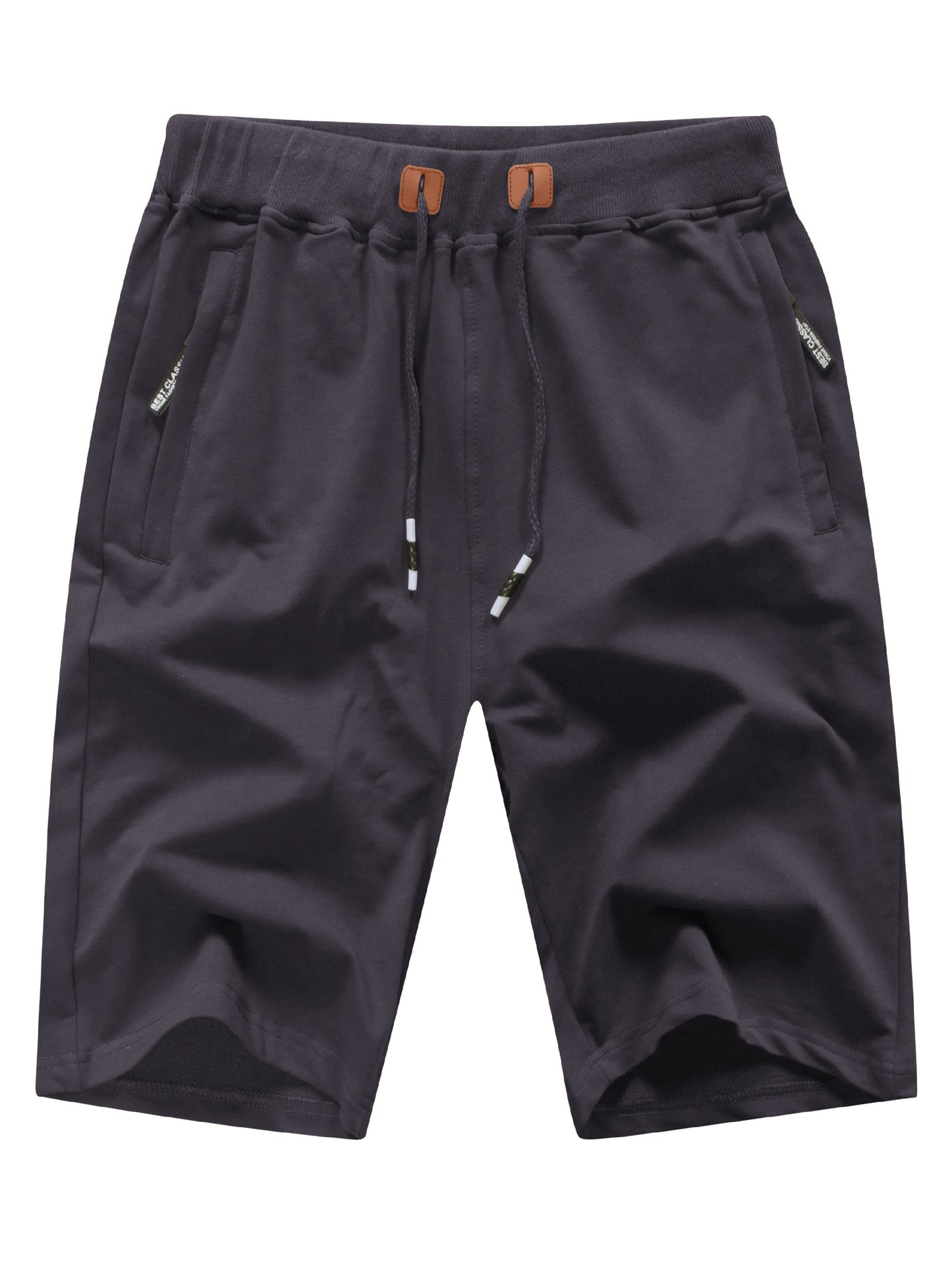 Men's Shorts Casual Classic Fit Stylish Drawstring Elastic Waist Summer Beach Shorts With Zipper Pockets Workout Sport Shorts