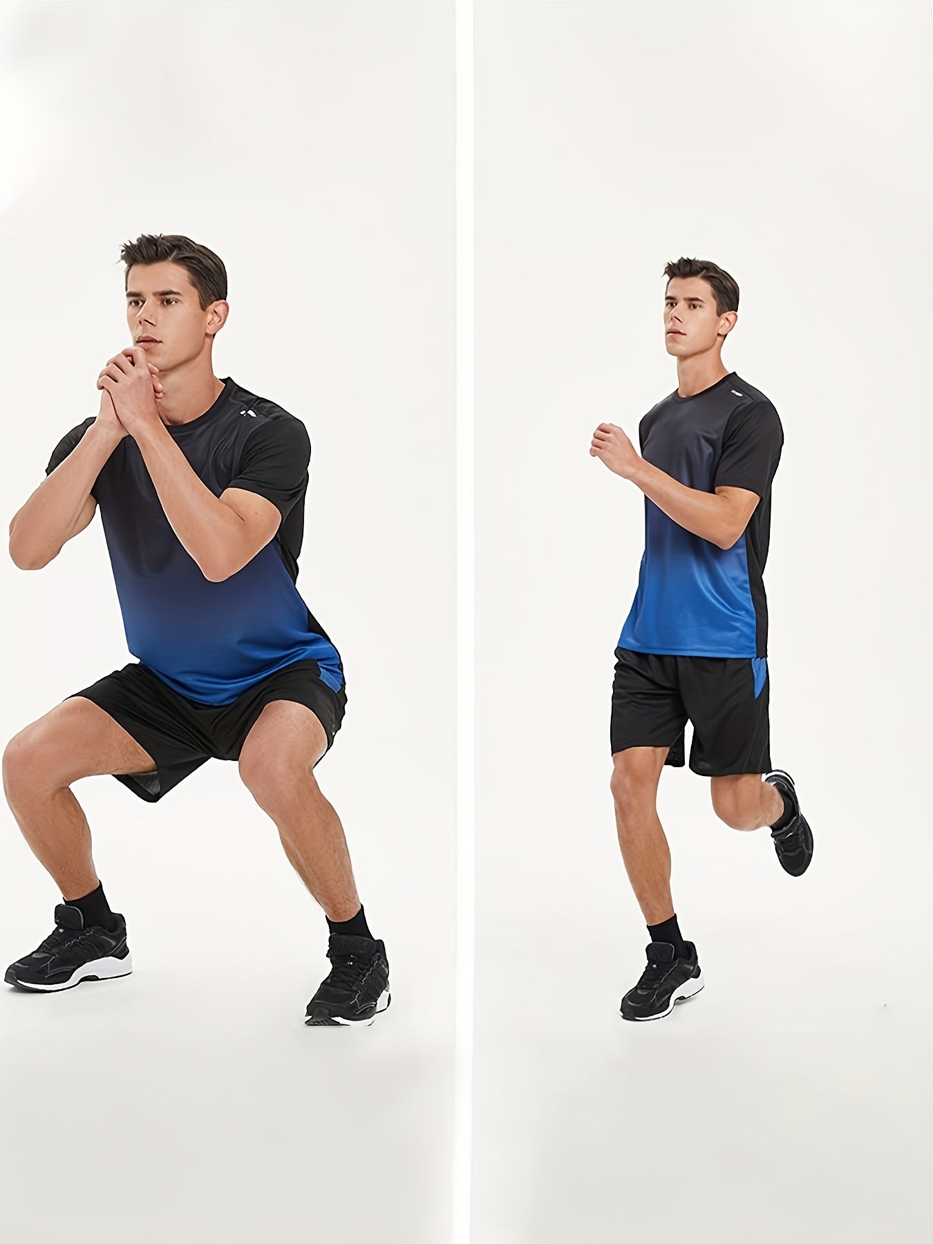 Six Piece Sports Suit Men's Running And Fitness Clothes Breathable Short Sleeved Ice Silky T-shirt Quick Drying Clothes Basketball Equipment Vest Summer Sports Gym Yoga Daily Wear Holiday Gifts