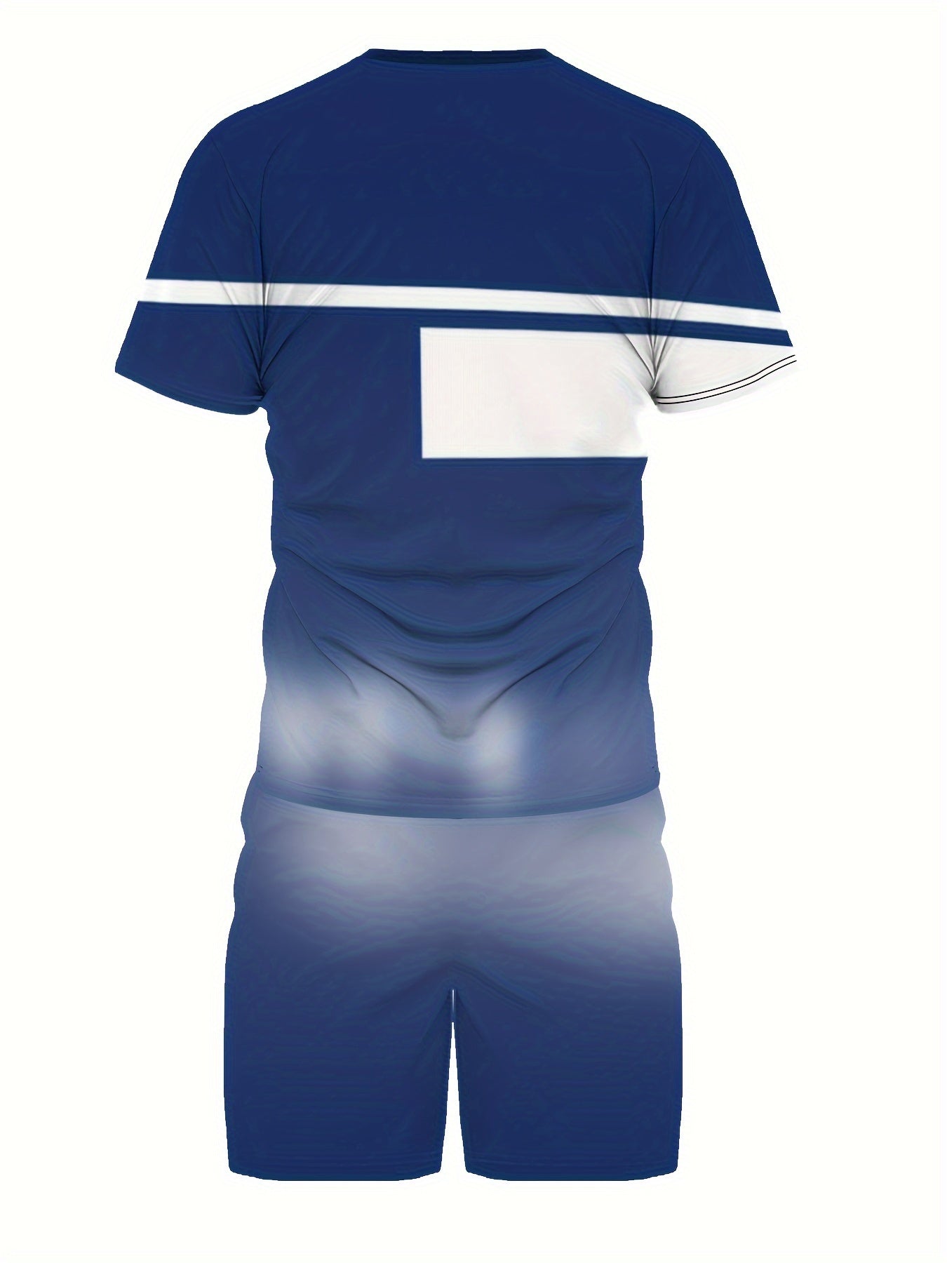 2-Piece Men’s Summer Fashion Set - Stylish K Pattern Crew Neck T-Shirt & Comfy Drawstring Shorts - Versatile Wear for Outdoor Activities & Casual Outings
