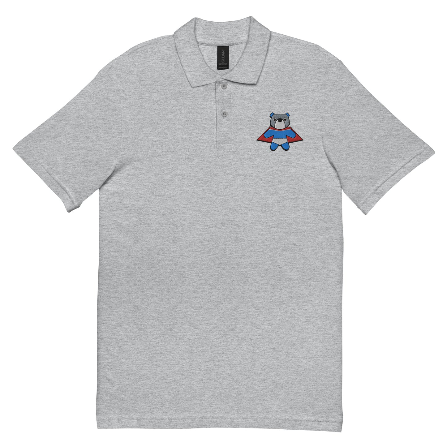 Bear Embroidered Unisex pique polo shirt