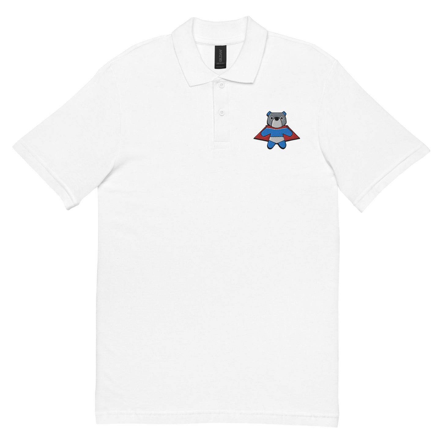 Bear Embroidered Unisex pique polo shirt