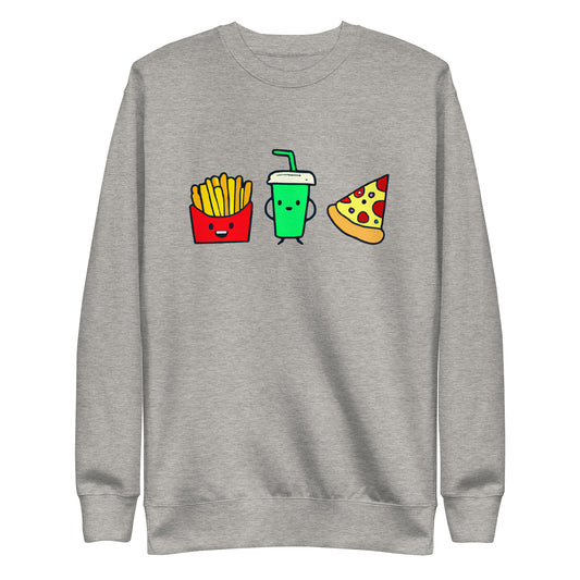 French Fries, Pizza & Soda Unisex Premium Sweatshirt