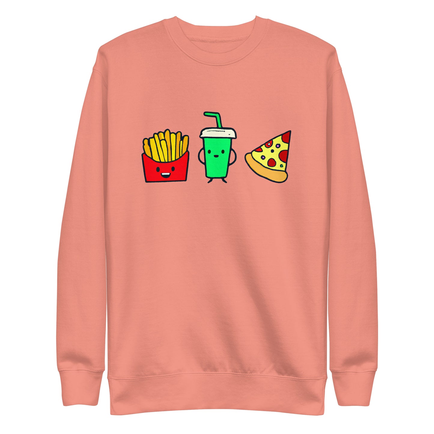 French Fries, Pizza & Soda Unisex Premium Sweatshirt
