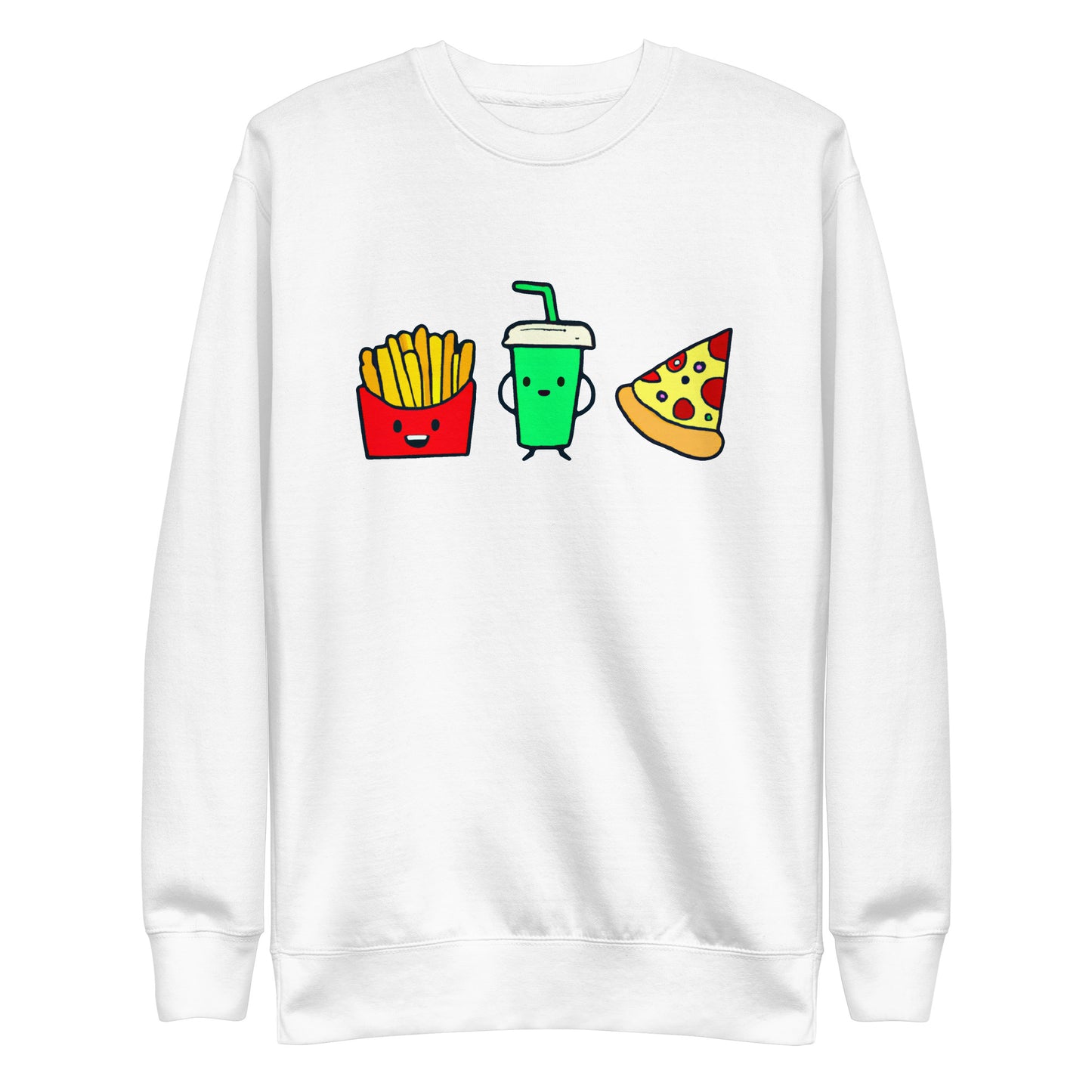 French Fries, Pizza & Soda Unisex Premium Sweatshirt