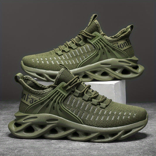 Stylish Men’s Woven Sneakers: Non-Slip, Breathable Comfort with Argyle Pattern & Stability Support for All-Season