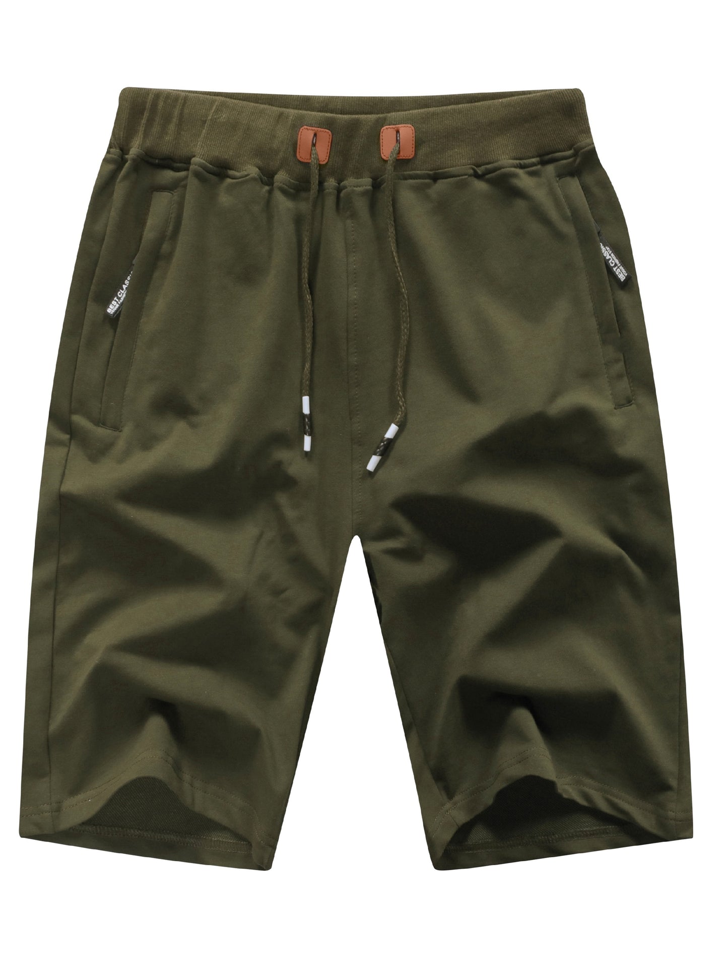 Men's Shorts Casual Classic Fit Stylish Drawstring Elastic Waist Summer Beach Shorts With Zipper Pockets Workout Sport Shorts