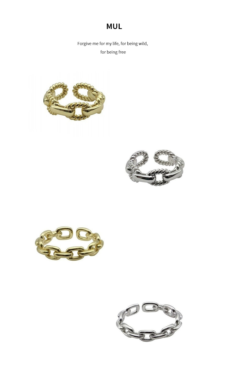 Accessible Luxury Sterling Silver Fancy Ins Little Finger Ring Women's Chain