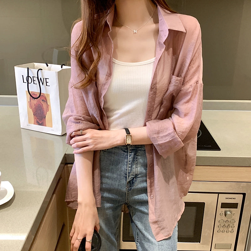 Korean-Style Loose-Fit Long-Sleeve Cardigan