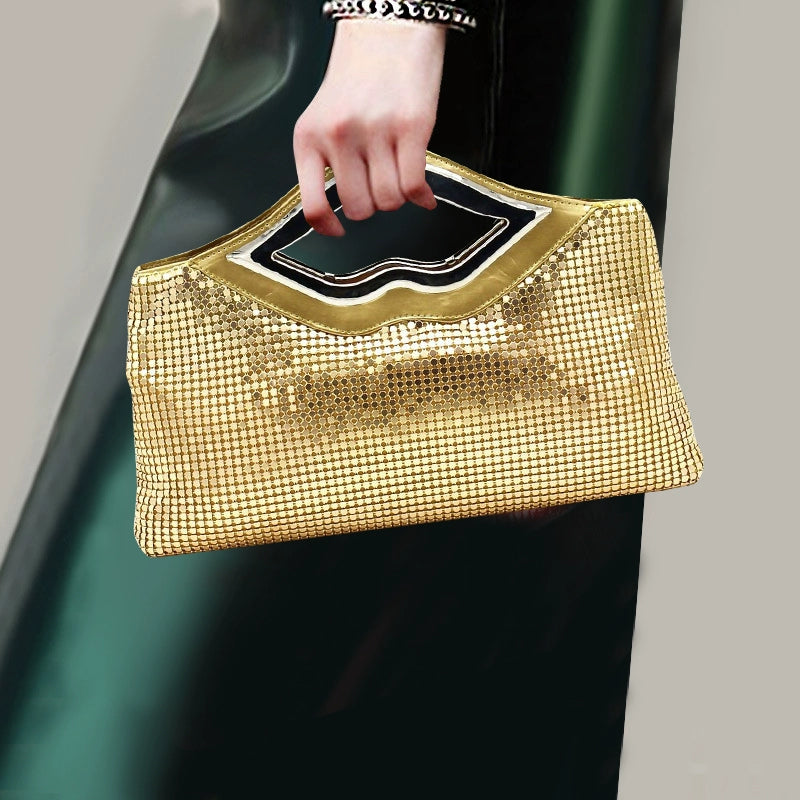 Bag 2023 Maychao Handbag Women's Sequin Fashion Women's Bag Banquet Dress Garment Bag Lip Bag Socialite Clutch Bag