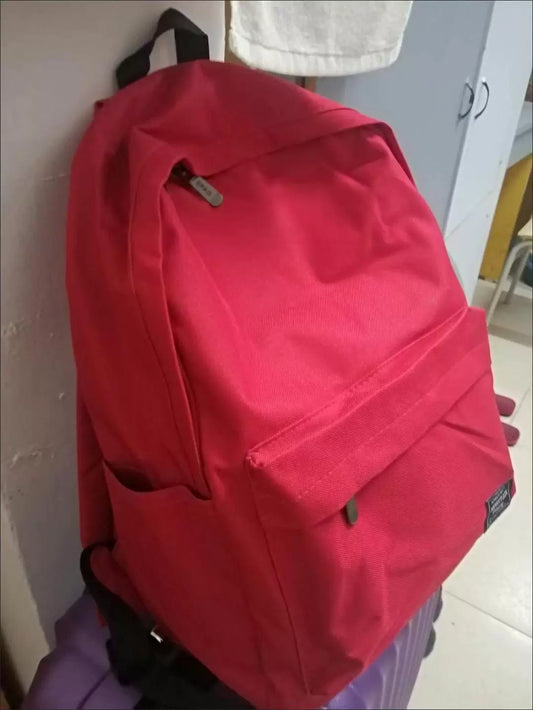 Spao Solid Color Backpack Sports Gym Bag Large Capacity Campus Oxford Cloth Waterproof Red Schoolbag Pupil Color Fashion